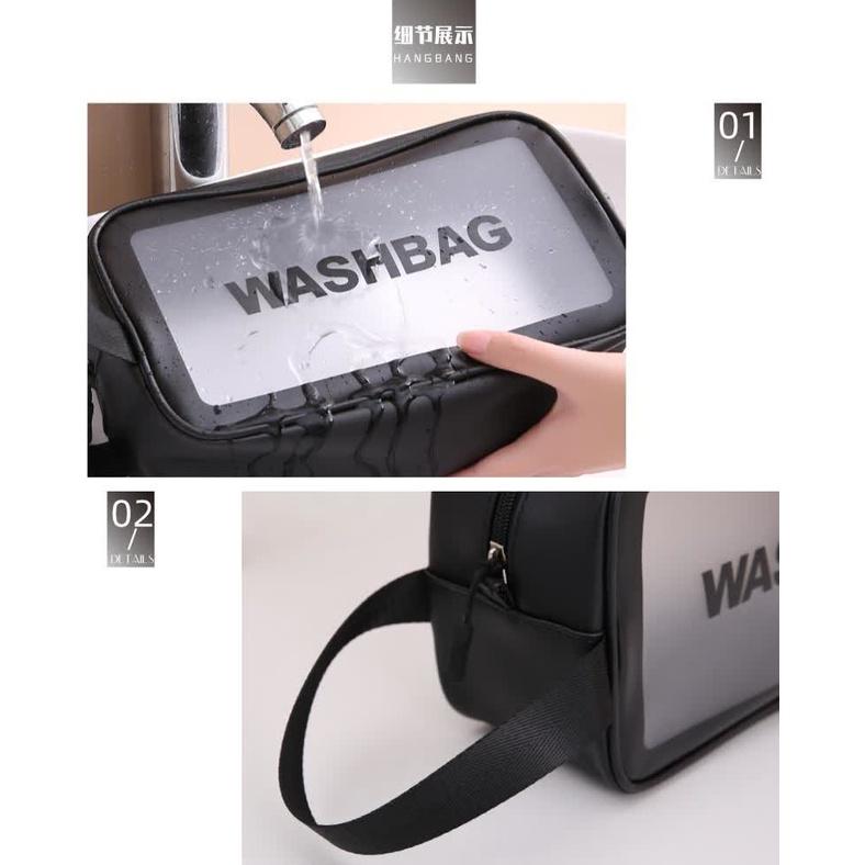 Túi đựng mỹ phẩm Bamozo washbag trong suốt có quai cao cấp