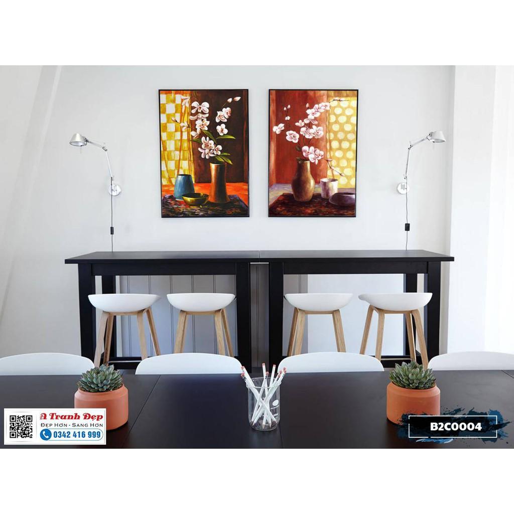 Bộ 2 tranh Canvas bình hoa nghệ thuật - B2C0004