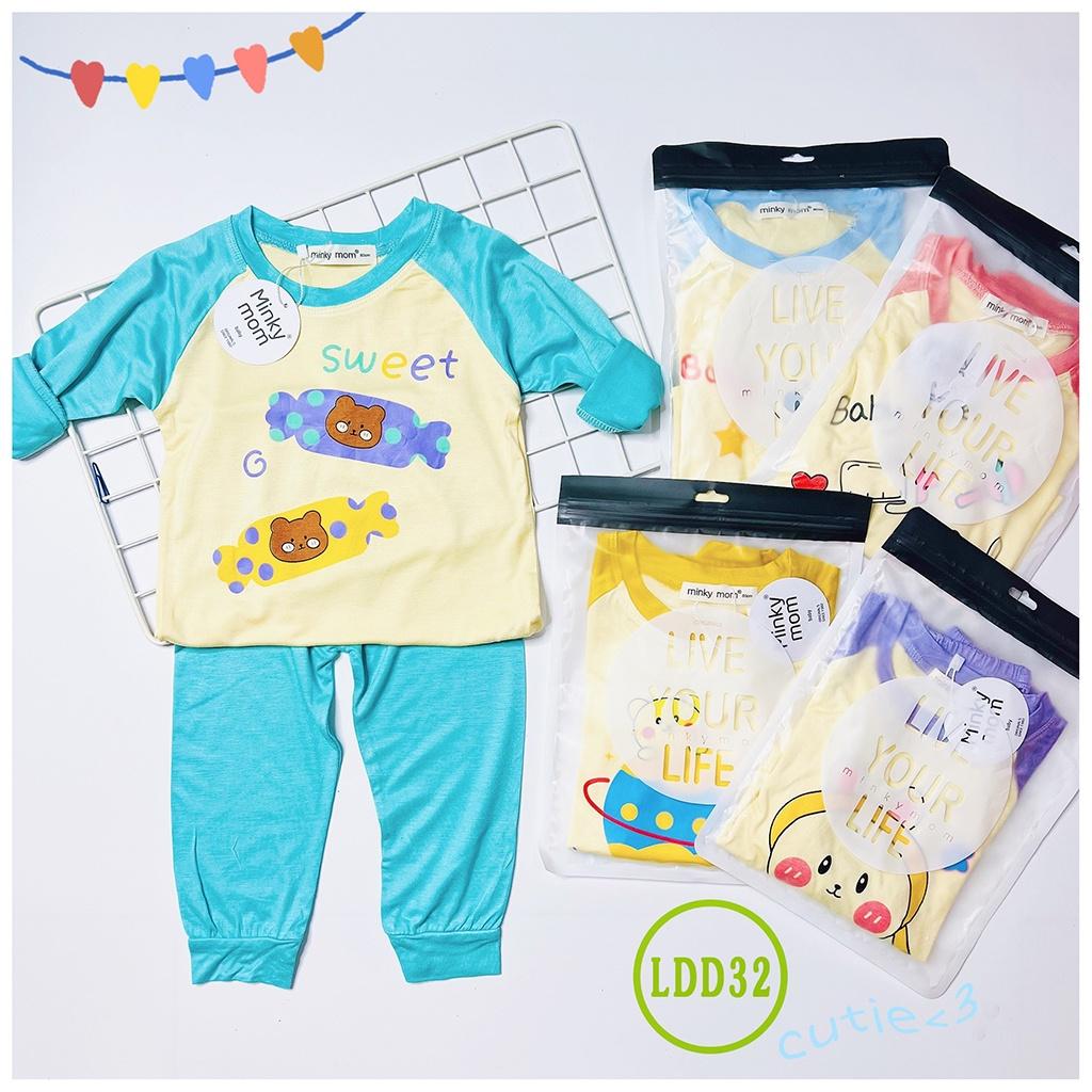 Bộ Dài Tay Cho Bé LDD32 Đồ Bộ Thun Lạnh Cao Cấp Mềm Mịn Thoáng Mát Hàng Chuẩn Loại 1 MINKY MOM