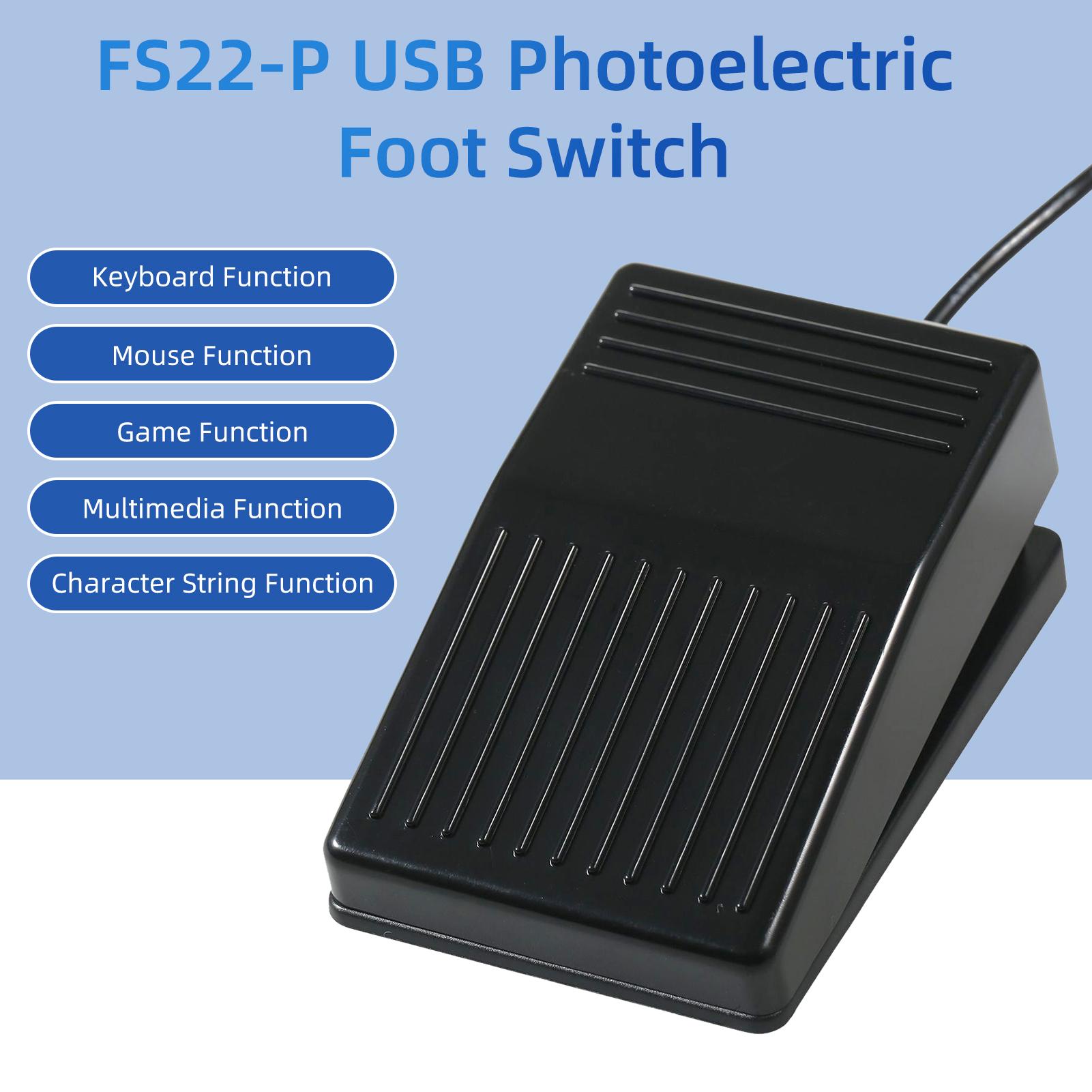 FS22-P USB Single Foot Switch Multifunctional Customized Foot Pedal Photoelectric Switch for Image Acquisition Music Game Control