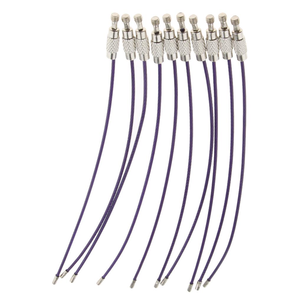 10Pcs Cable Wire Loop Luggage Tag Loops Stainless Steel Wire Straps black