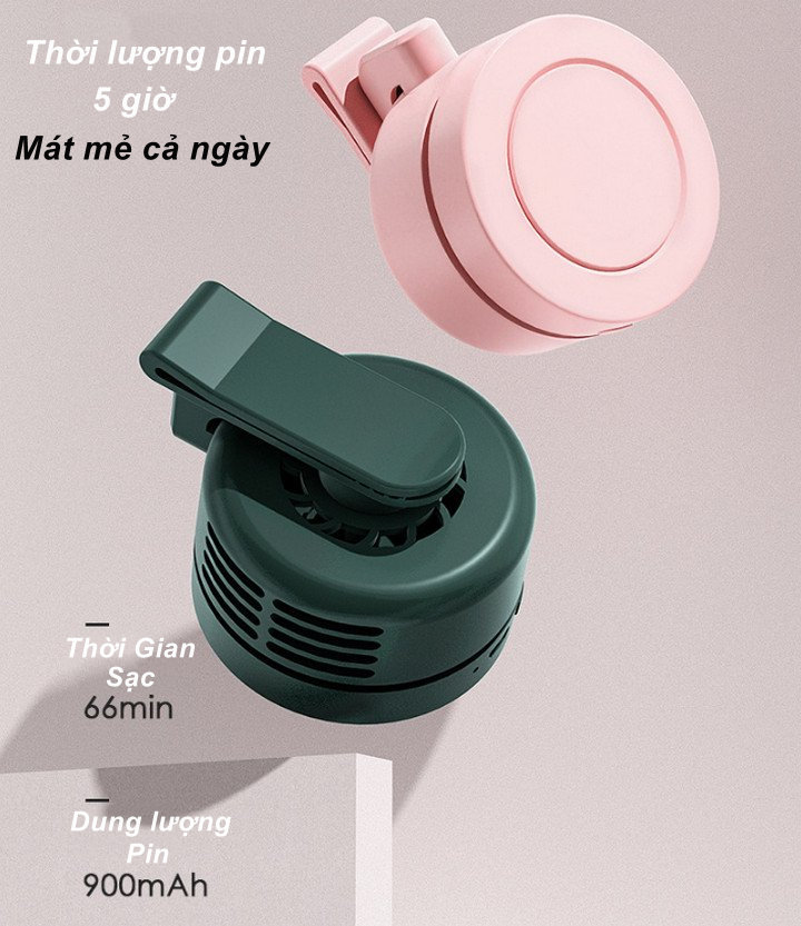 Quạt Làm Mát Mini Dạng Kẹp Clip Fan Xoay 360 Độ , Pin 900mAh Sạc USB - Home Decor Furniture