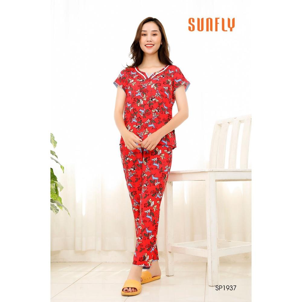SP1937 BỘ MẶC NHÀ LANH ÁO CỘC QUẦN DÀI