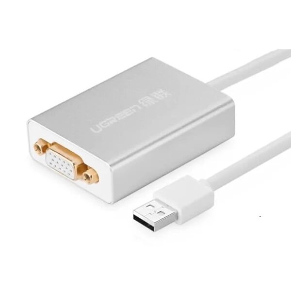 Cáp chuyển USB 2.0 sang VGA cao cấp 80CM Ugreen 244OL40244OL Hàng chính hãng