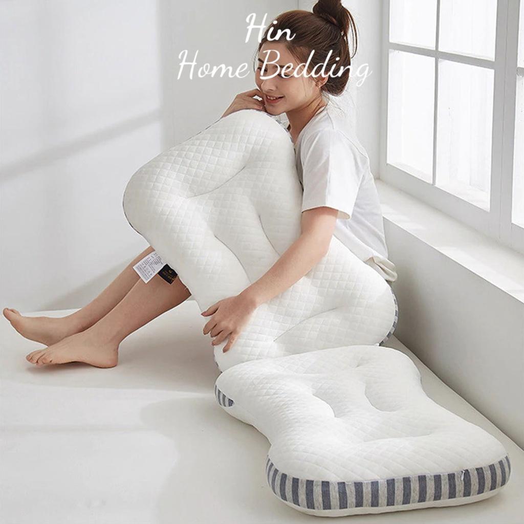 Gối Massage Đậu Nành Cao Cấp Hin Home Bedding Ruột Gối Lông Vũ Gối Đầu Nằm Ngủ Ngon Chuẩn Khách Sạn Năm Sao