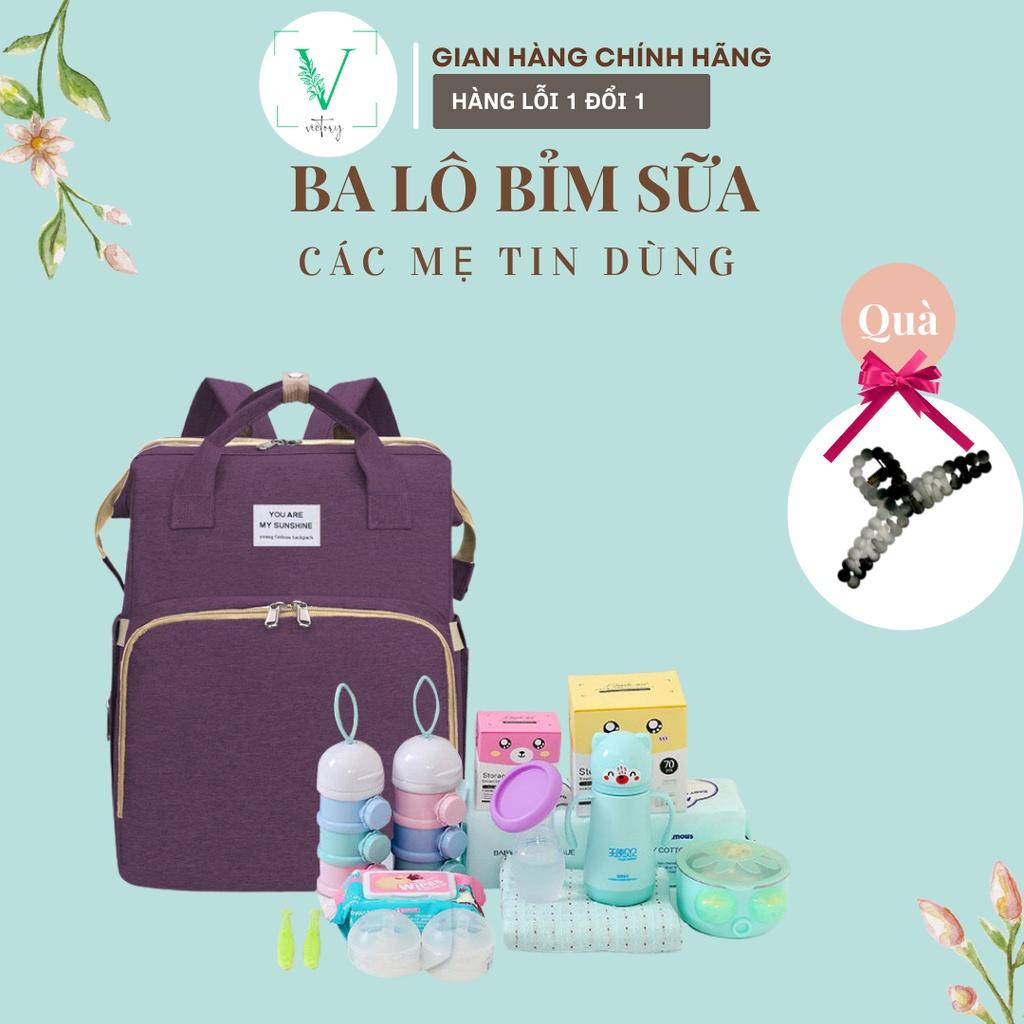 Balo Bỉm Sữa Kèm Giường Cho Bé, Ngăn Giữ Nhiệt, Vải Chống Thấm Tiện Dụng Cao Cấp -SKU: 501 - VICTORY