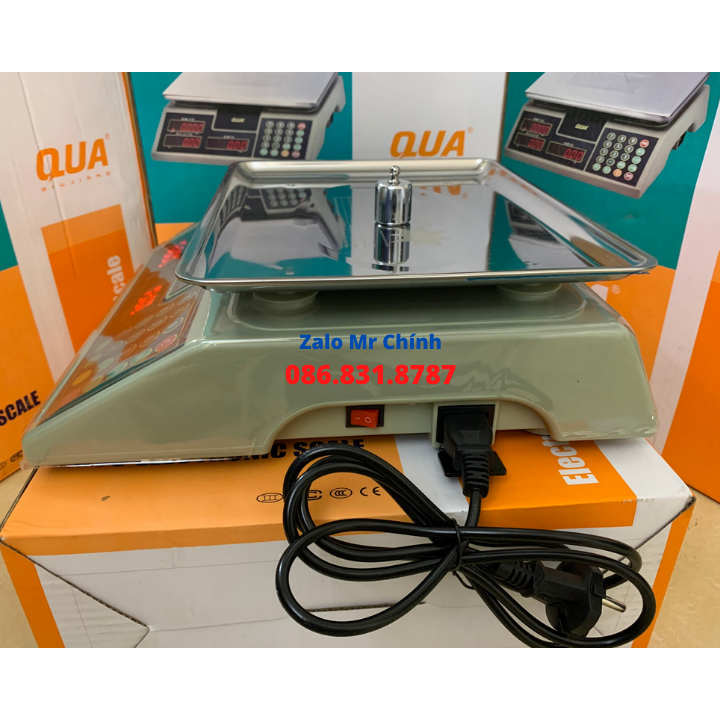 Cân điện tử tính tiền 30kg bán rau củ quả, thịt, cá, thực phẩm - cân điện tử QUA910 30kg tính giá tiền hàng cao cấp dùng cho chuỗi siêu thị, nhà hàng, tạp hóa, bán hàng ở chợ