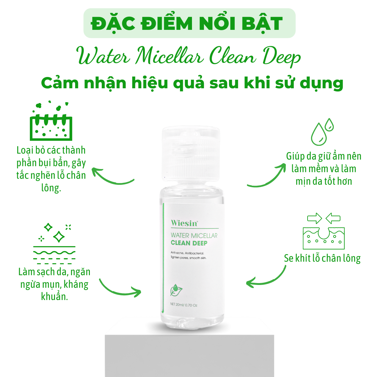 Bộ chăm sóc da mặt dưỡng trắng dưỡng ẩm chuyên sâu Wiesin mini - WS07