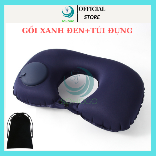 [GỐI LỤA-CHỌN MÀU]- Gối lụa cao cấp hình chữ U, có nút bơm tự động- dành cho dân văn phòng, lái xe du lịch- Gối bơm tự động, chống mỏi cổ