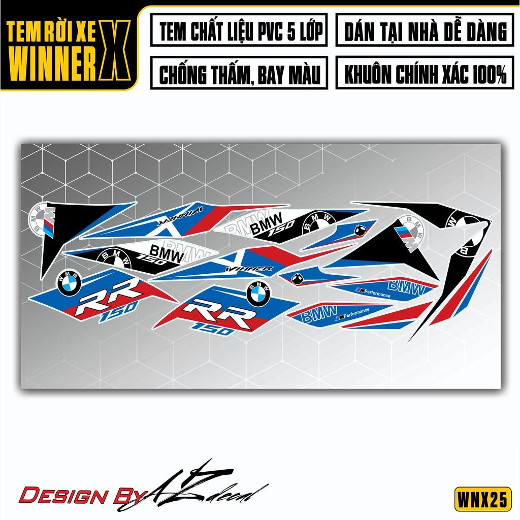 Tem Rời Xe Winner X Mẫu BMW RR | WNX25 | Decal Chế Xe Máy Chống Nước, Chống Bay Màu, Cắt CNC Khuôn Sẵn