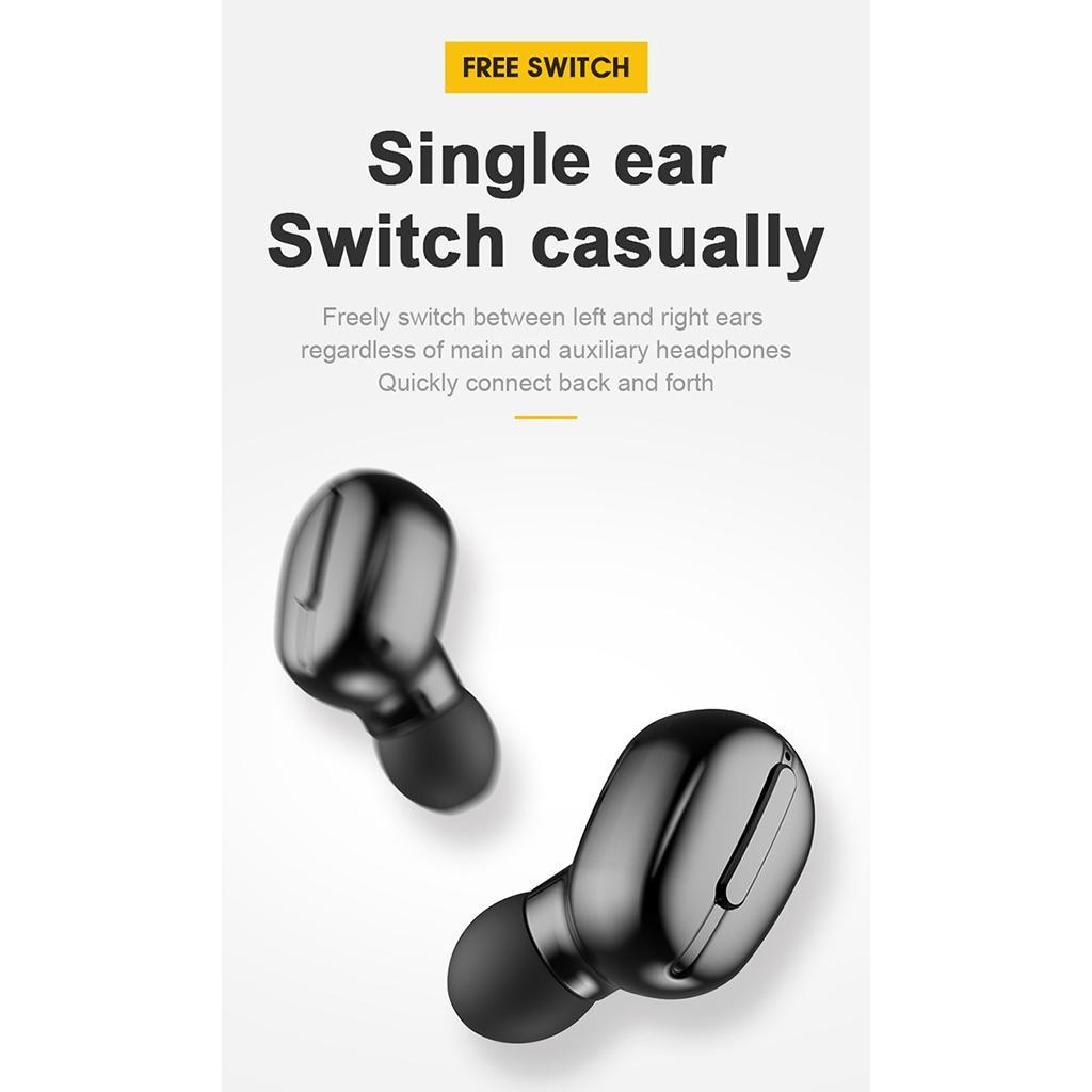 L13 Wireless Earbud w/Charging Case Waterproof TWS Headphone White
