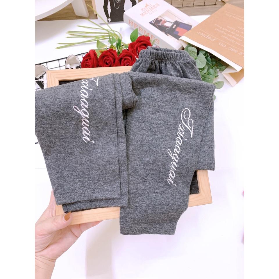 Quần legging bé gái thêu chữ 16-33kg