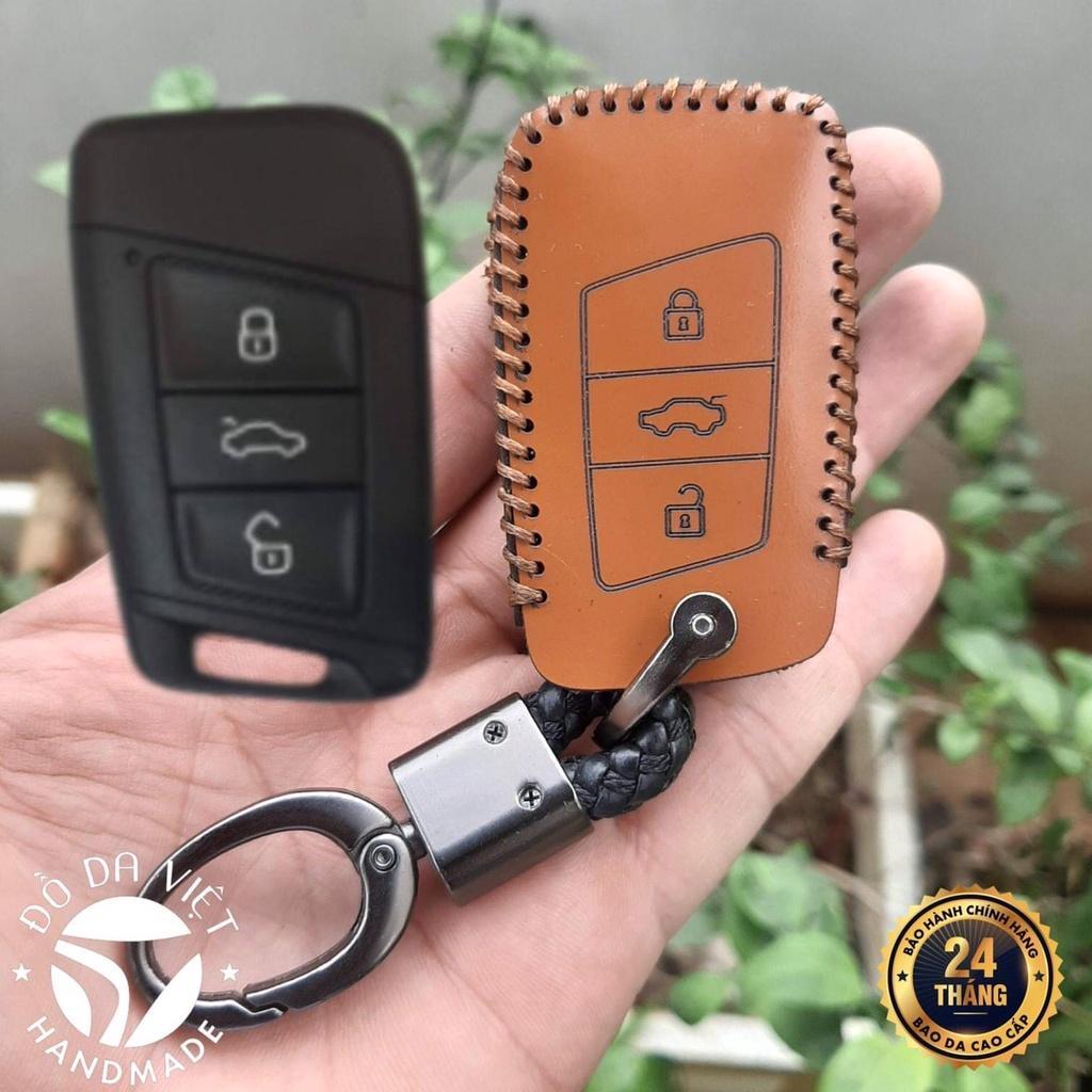 Bao da chìa khoá Ô tô Volkswagen Teramont 2022-2023, da bò thật , bảo hành 2 năm,