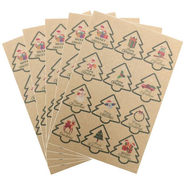 Bộ Sticker Kraft Cây Thông Noel - Teenage 01 (5 Tờ)