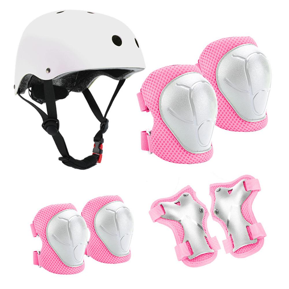 7PCS Child Protective Gear Set Roller Skating Helmet Wrist Elbow Knee Pads for Boys Girls Bike Scooter Roller Skating Stateboard