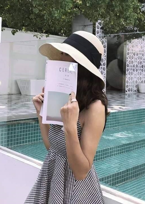Nón cói cụp vành thắt nơ bản lớn
