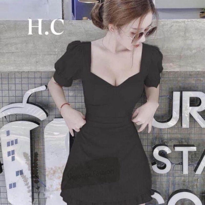 Đầm body tay ngắn bèo đuôi cá dễ thương