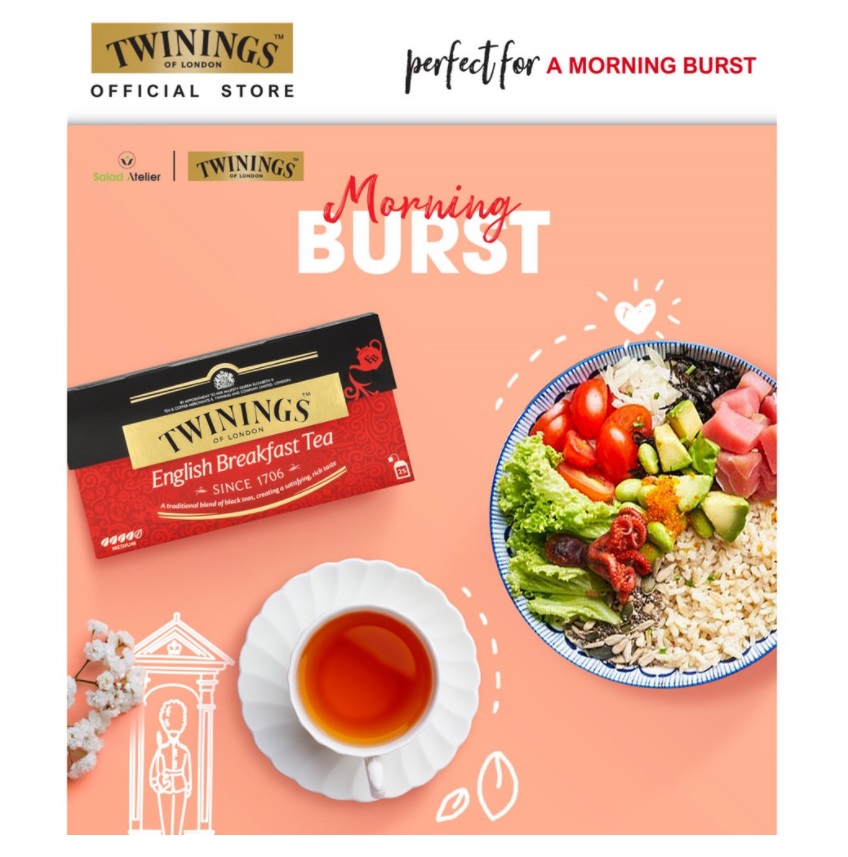 Trà TWININGS OF LONDON English Breakfast hộp 25 gói x 2 g