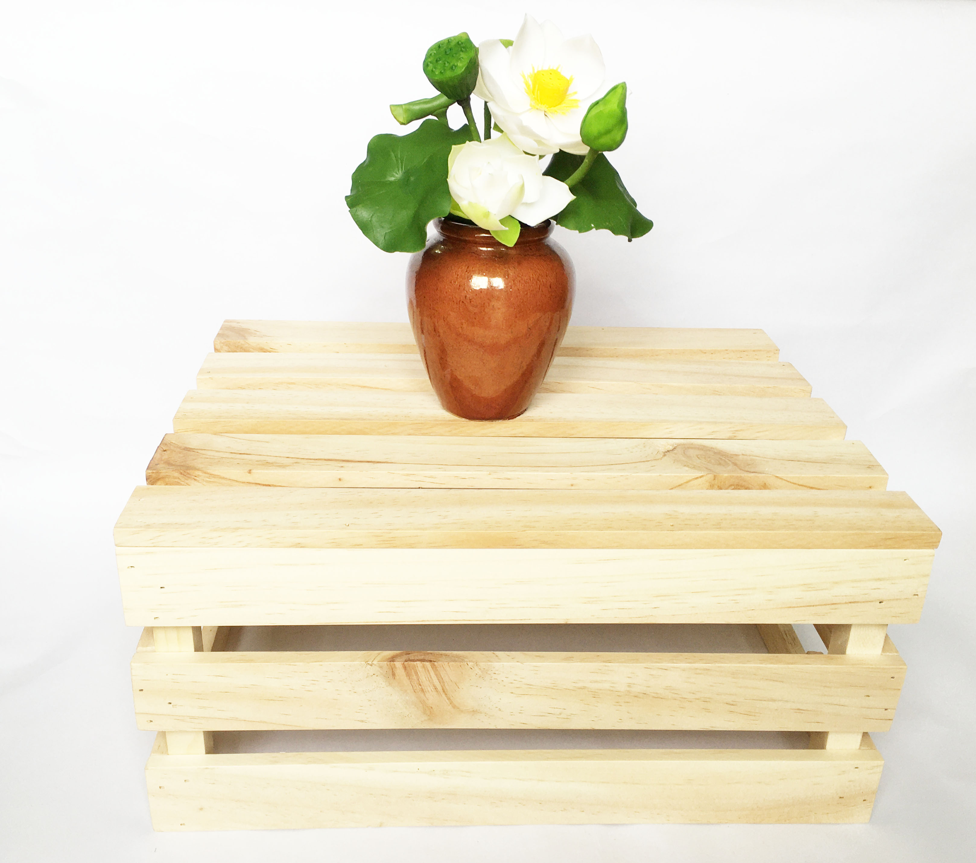 Thùng gỗ Pallet đựng đồ trang trí homestay- Kệ decor đa năng KT 30x20x16
