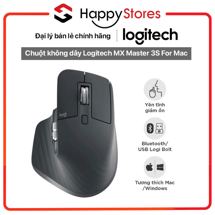 Chuột không dây Logitech MX Master 3S For Mac - HÀNG CHÍNH HÃNG