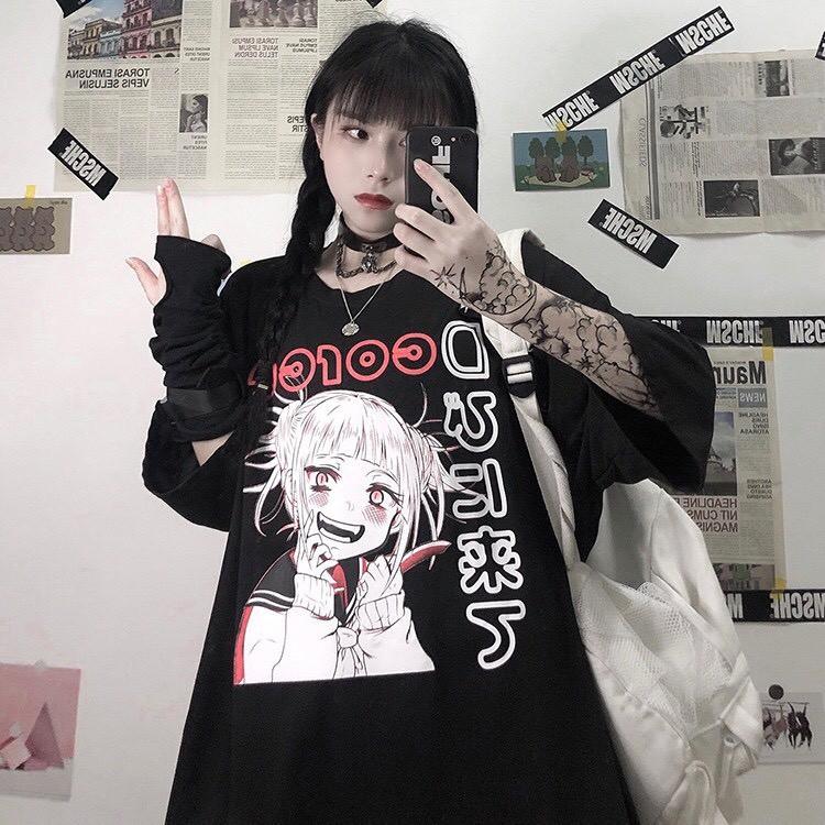 Áo Thun Unisex Nam Nữ Form Rộng Tay Lỡ TOGA HIMIKO MY HERO ACADEMIA, NỮ SÁT THỦ HỌC ĐƯỜNG, Thời Trang Anime Nhật Bản
