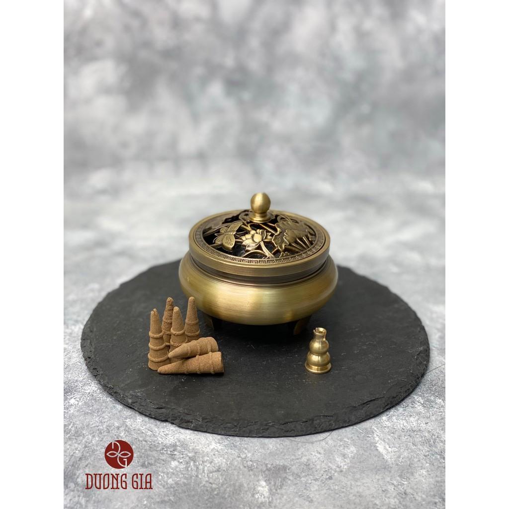 Lư đồng xông đốt nhang nụ trầm hương nặng tay - Trầm Hương Dương Gia