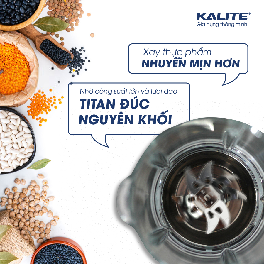 Máy Làm Sữa Hạt Và Sinh Tố Đa Năng KALITE KL-950 2700W 1.7L- Hàng Chính Hãng