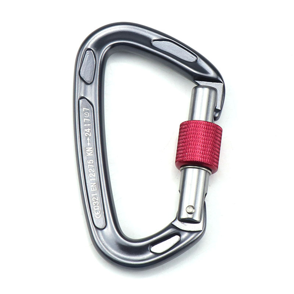 Móc Khóa Carabiner Có Cổng Khóa Vít Chịu Lực Nặng 24KN Cho Võng Cắm Trại Đi Bộ Đường Dài