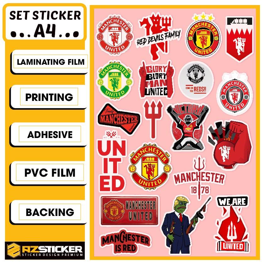 Set Sticker Logo Câu Lạc Bộ Manchester United Dán Mũ Bảo Hiểm , Dán Laptop | Decal Dán Logo MU Chất Liệu PVC 5 Lớp Chống