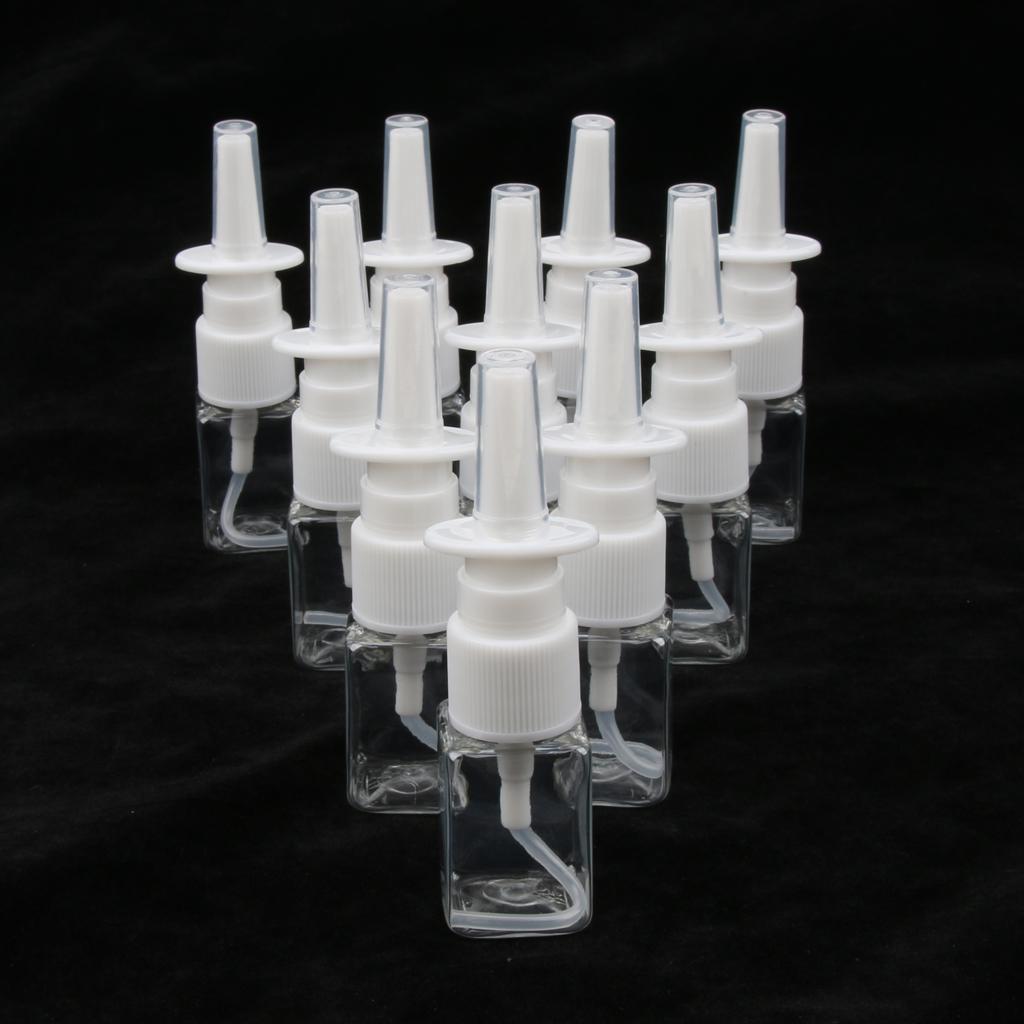 20x Empty Refillable Nasal Spray Bottles Fine Mist Sprayer Vials Containers