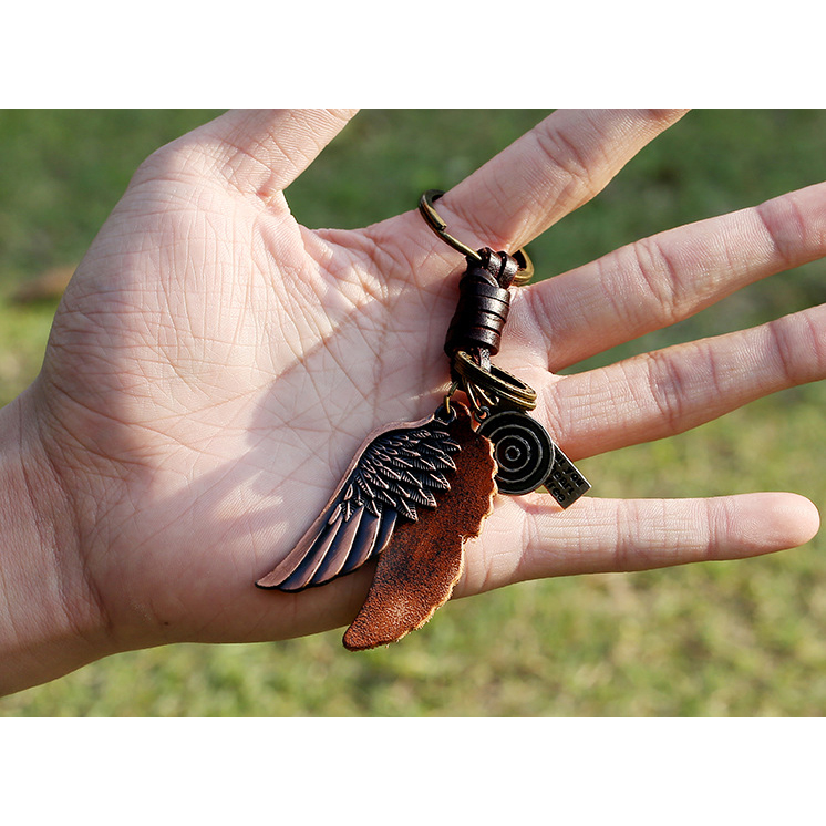 Móc Khóa Kim Loại Cao Cấp Cánh Thiên Thần - Móc Khóa Nam Cổ Điển Âu Mỹ Angel Wings Vintage Keychain