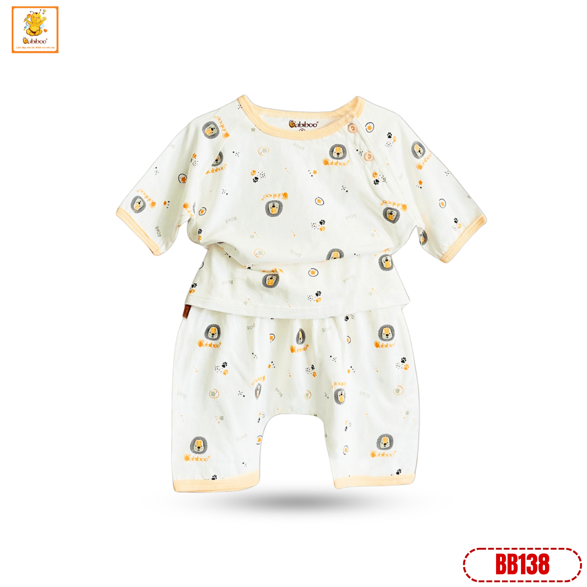 Đồ bộ cho bé gái, bé trai Babiboo vải cotton in hình dễ thương BB138