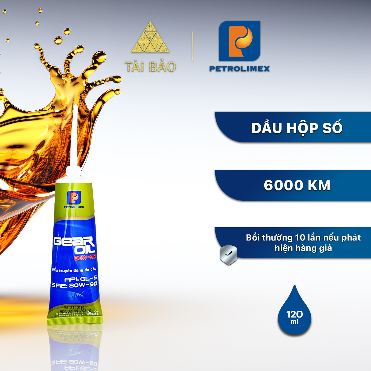 Nhớt láp Petrolimex PLC Gear Oil 80W90 (120ml) - Chính hãng