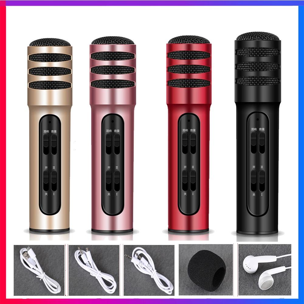 Mic Livestream C7 Micro Thu Âm Karaoke Live Stream Âm Thanh Vượt Trội (Tặng Kèm Tai Nghe) Loại Cao Cấp Đủ Dây Kết Nối