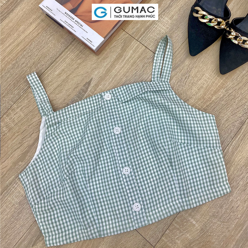 Áo croptop GUMAC AB179 sọc caro