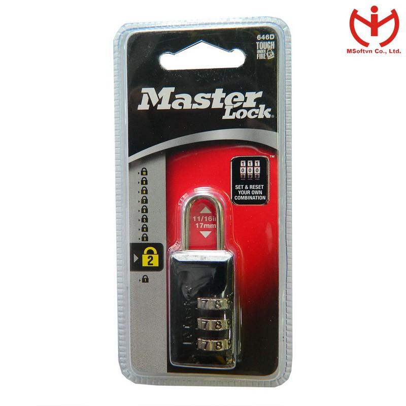 Ổ khóa số Master Lock 646 EURD rộng 20mm khóa vali hành lý - MSOFT