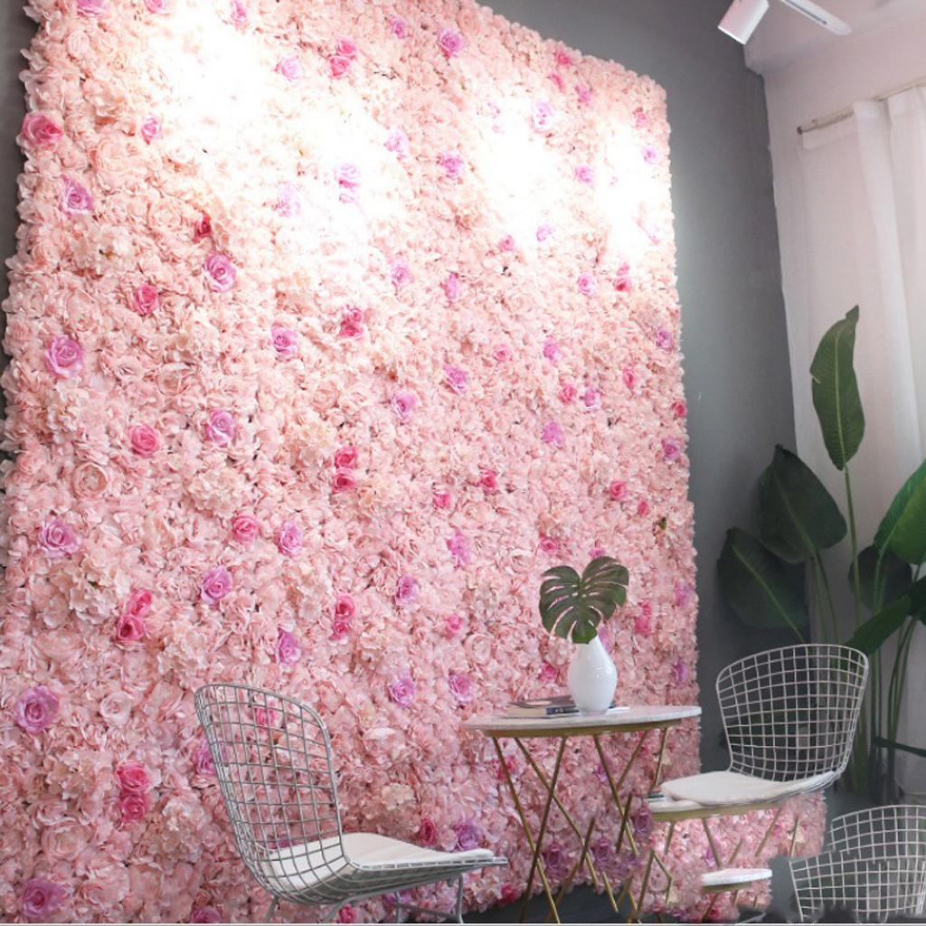 Artificial Silk Flower Wall Panel Home Shop DIY Hanging Wedding Venue Decor