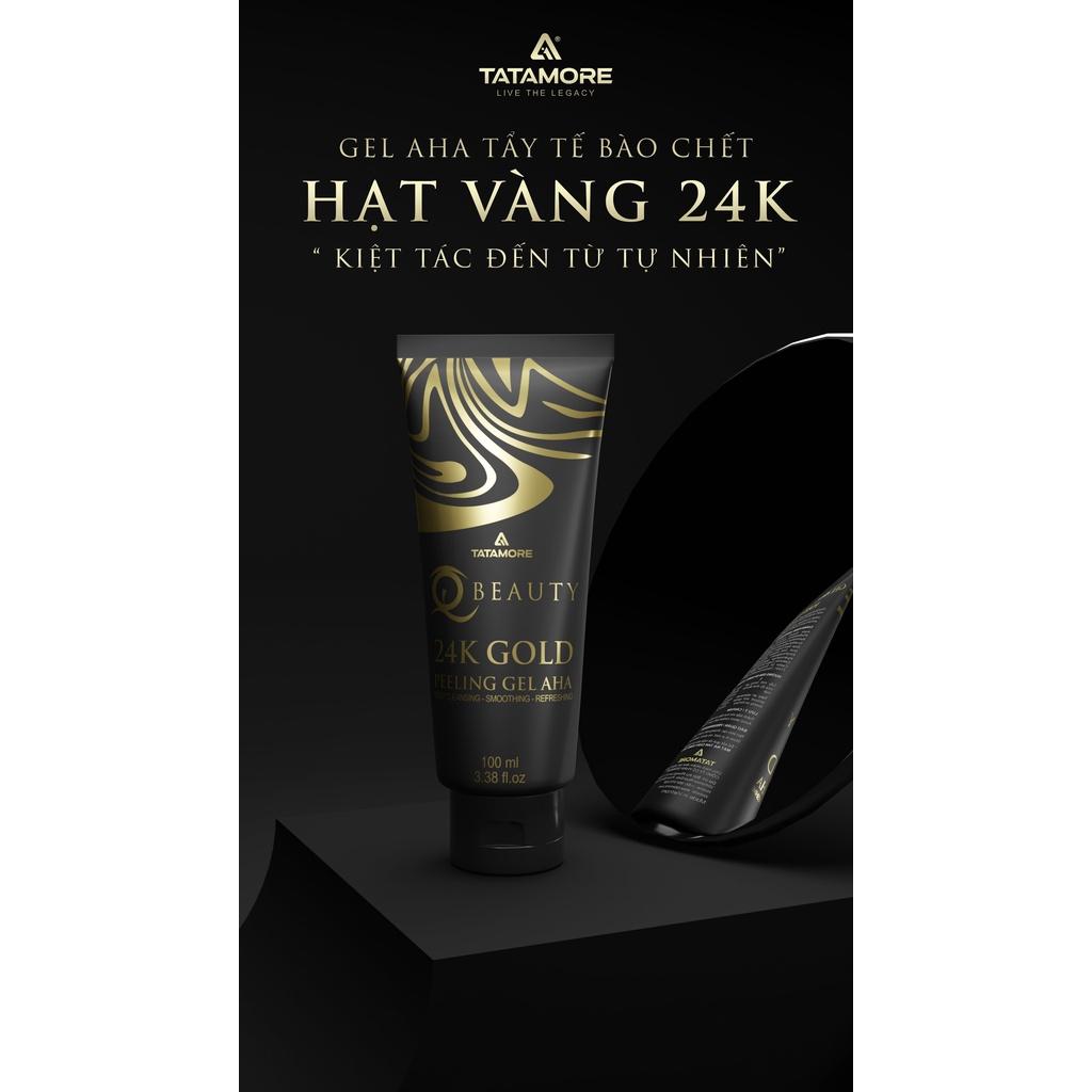 MUA 1 TẶNG 1 GEL TẨY TẾ BÀO CHẾT AHA HẠT VÀNG 24K QBEAUTY Skincare