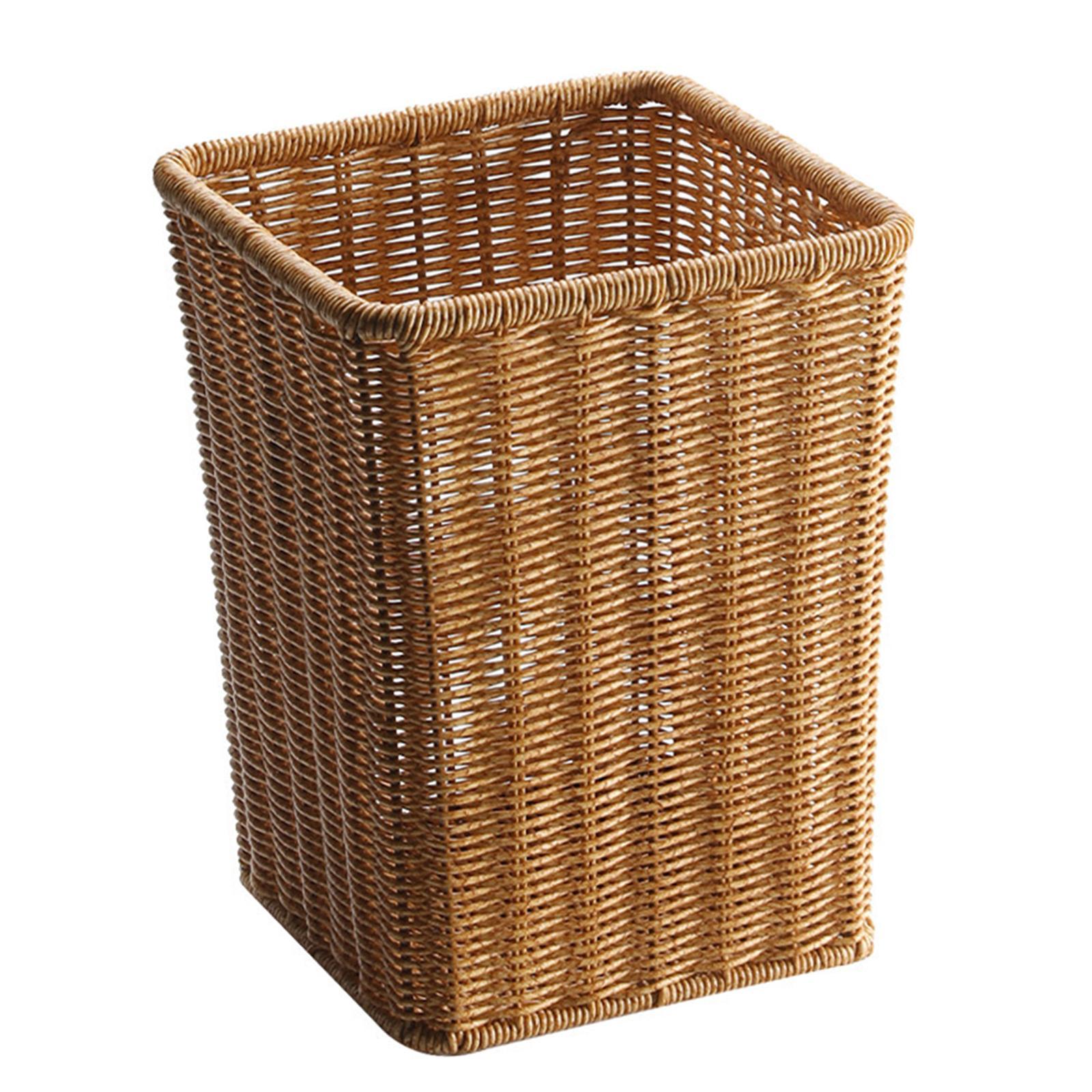 Woven Basket Laundry Hamper Container Bin, Multipurpose Organizer, Laundry Basket Bin Woven Waste Bin for Office Bathroom Laundry Craft Towels