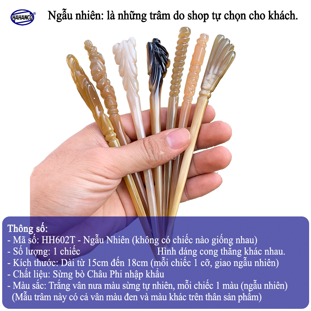 Trâm cài tóc bằng sừng hàng VIP đục khắc hình dễ thương - đủ loại kiểu dáng