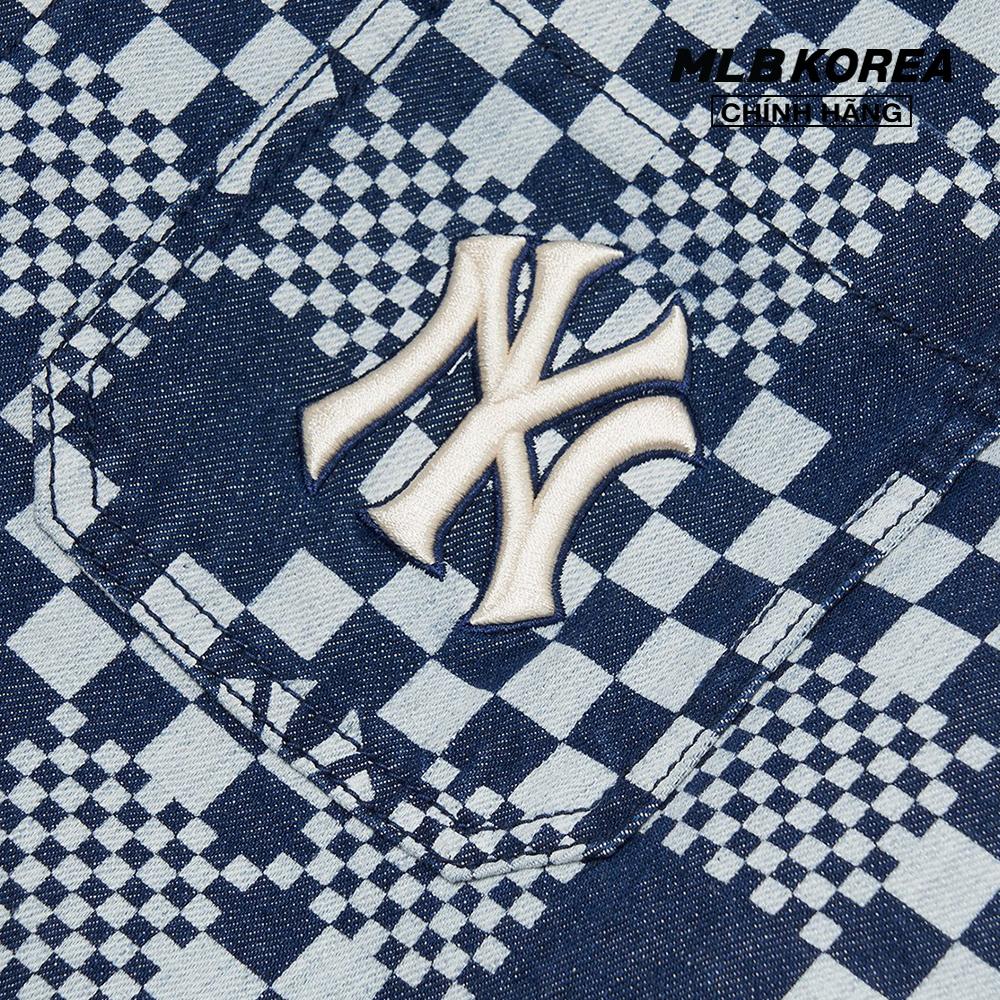 MLB - Áo sơ mi tay ngắn Checkerboard Monogram Denim 3ADRMN623