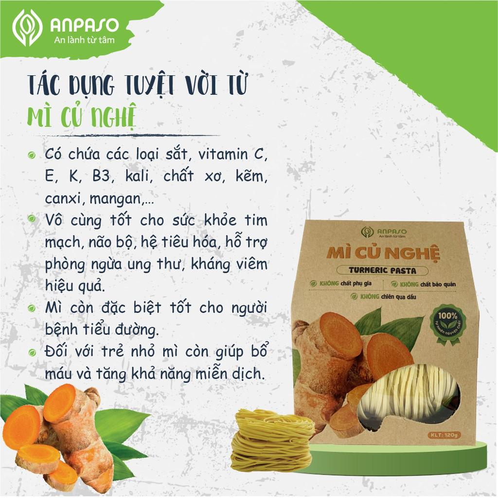 Mì Củ Nghệ Nguyên Chất Anpaso Eat Clean, Thanh Mát, Ăn Chay, Bổ Sung Chât Xơ, tốt cho tiêu hóa 120g