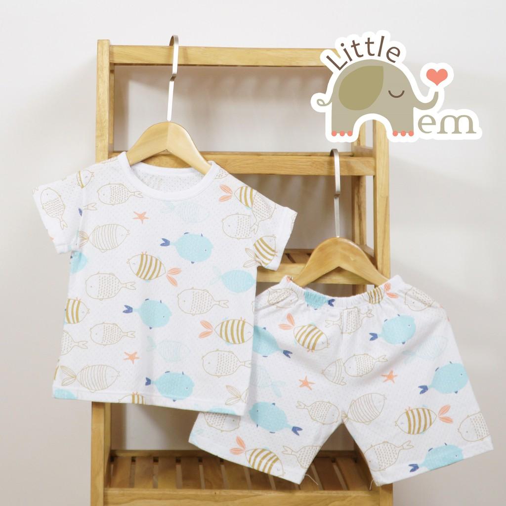 Bộ đồ bé trai Cotton tre cộc tay _ Fish
