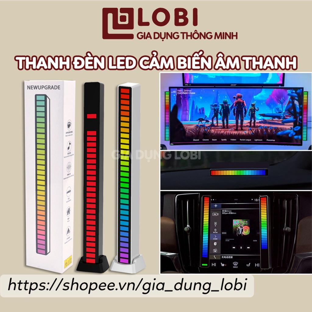 Thanh đèn LED RGB nháy theo nhạc đèn led trang trí cảm biến âm thanh bàn làm việc ô tô máy tính sạc pin tích hiện