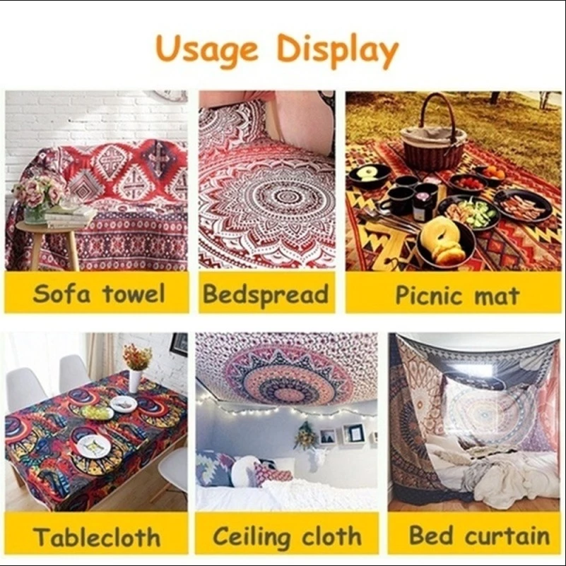 Trái Đất Mandala 3 Cấp Thời Trang Trang Trí Phòng Hoa Văn In Thảm Treo Tường Phòng Ngủ Thảm Trải Giường