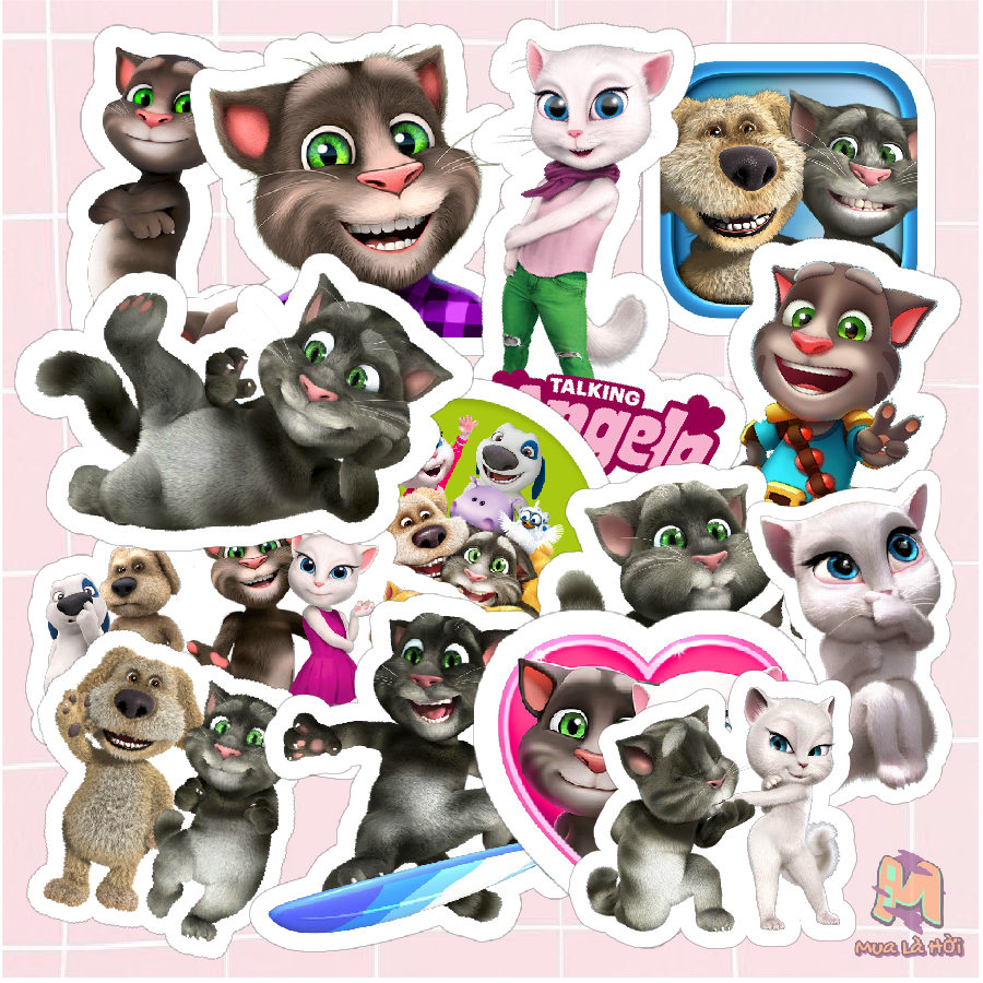 Miếng dán Stickers chủ đề My Talking Tom