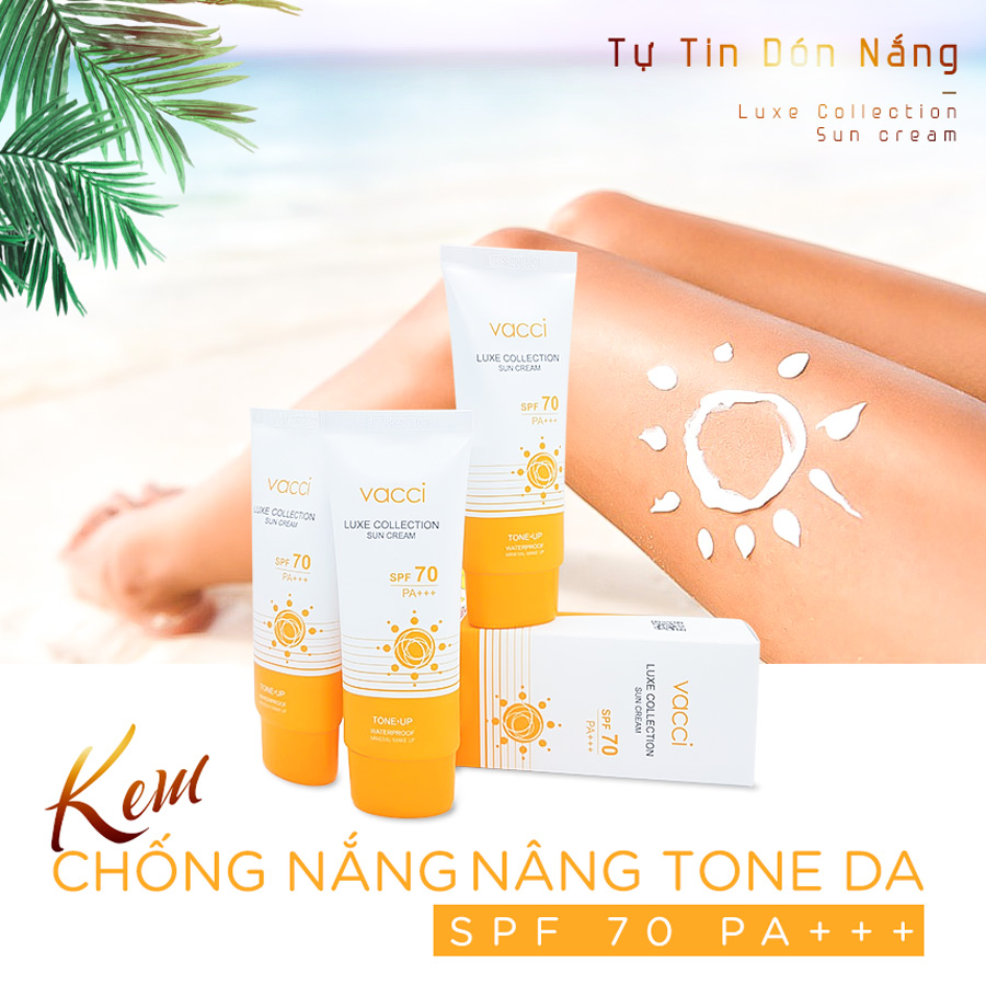 Kem chống nắng nâng tone da SPF 70 PA+++ VACCI