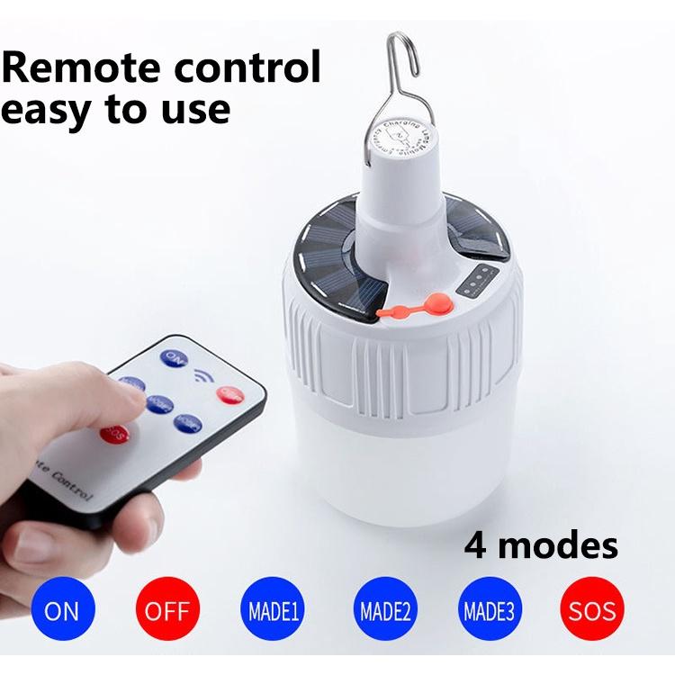 Bóng đèn LED sạc năng lượng mặt trời tiết kiệm di động cho cắm trại ngoài trời