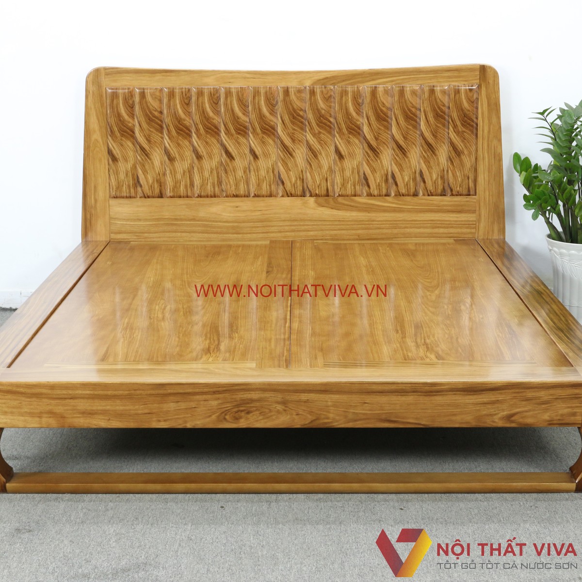 Giường Ngủ Chân Quỳ Kiểu Nhật Gỗ Hương Xám Hiện Đại Sang Trọng Giá Tốt