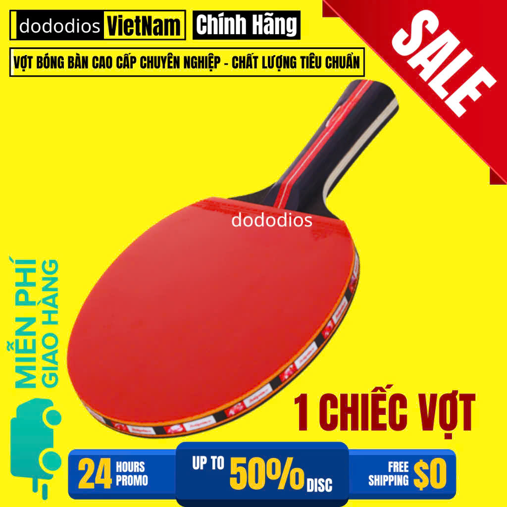 Vợt Bóng Bàn Cao Cấp Tiêu Chuẩn Chất Lượng - Số lượng 1 chiếc - Chính hãng dododios